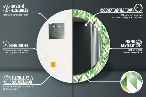 Espejo redondo marco estampado Espiga