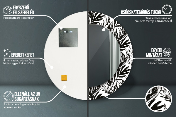 Espejo redondo marco estampado Monstruo