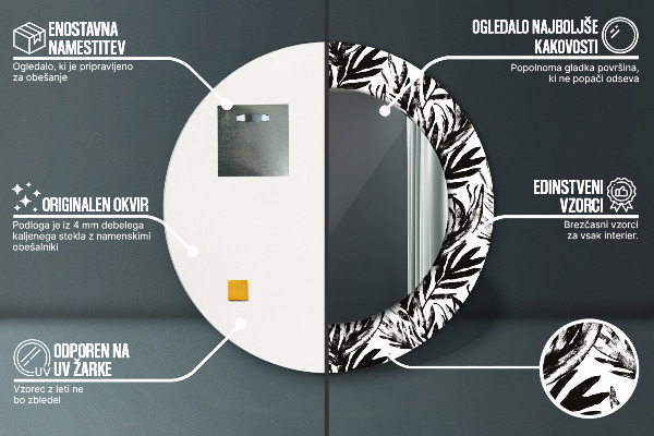 Espejo redondo marco estampado Monstruo