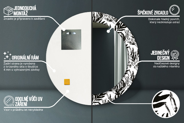 Espejo redondo marco estampado Monstruo