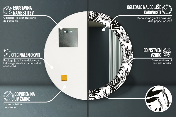 Espejo redondo marco estampado Monstruo