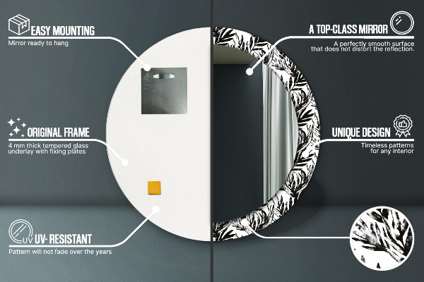 Espejo redondo marco estampado Monstruo