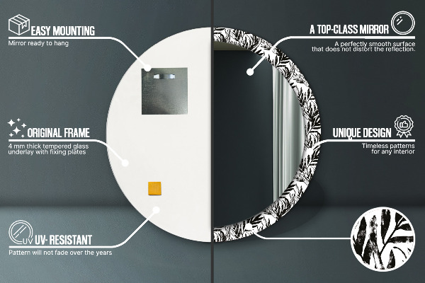 Espejo redondo marco estampado Monstruo