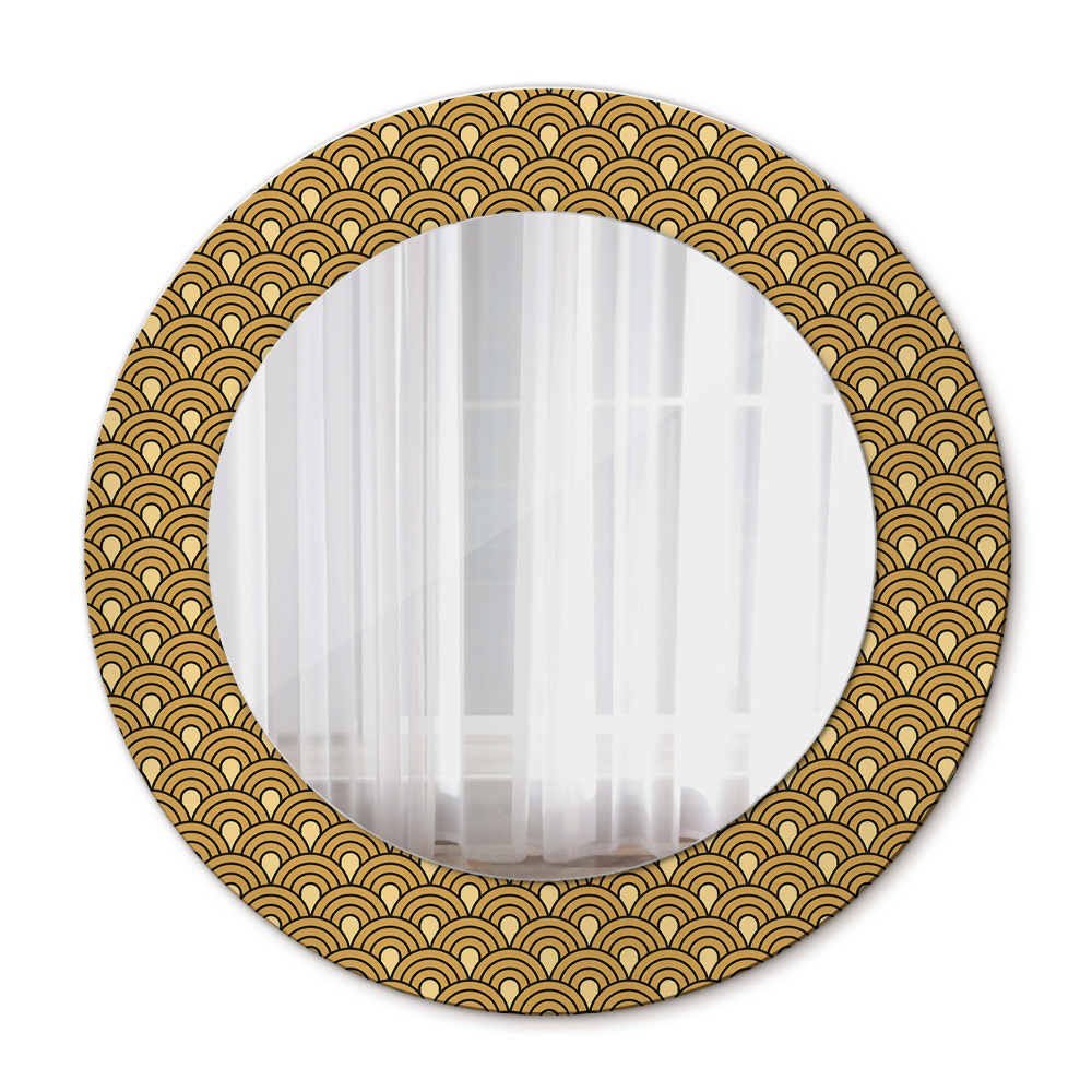 Espejo redondo marco con estampado decorativo Decoración vintage