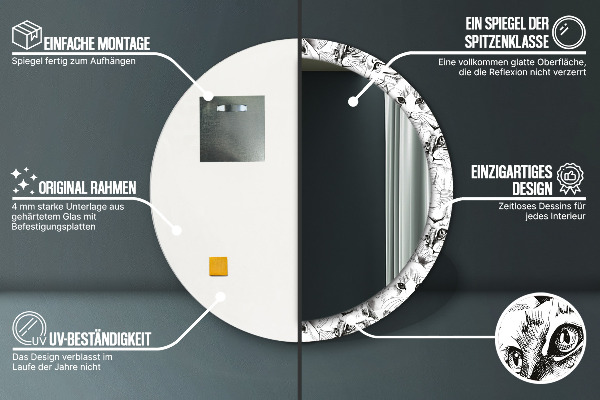 Espejo redondo con decoración Gatos domésticos