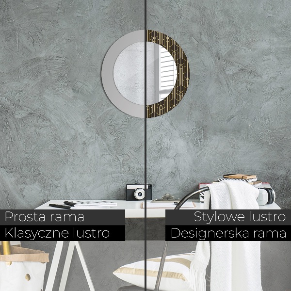 Espejo redondo con decoración Abstracto