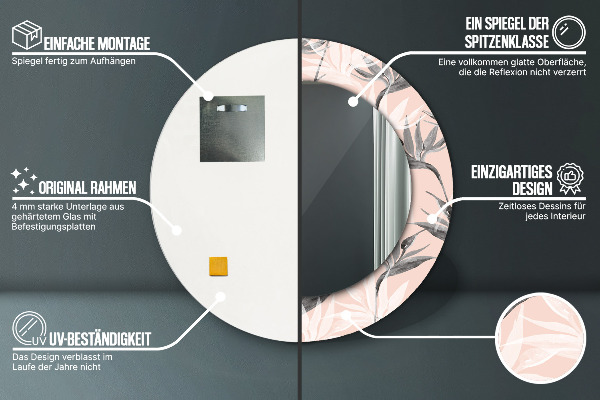 Espejo ścienne decorativo redondo Paraíso para las aves