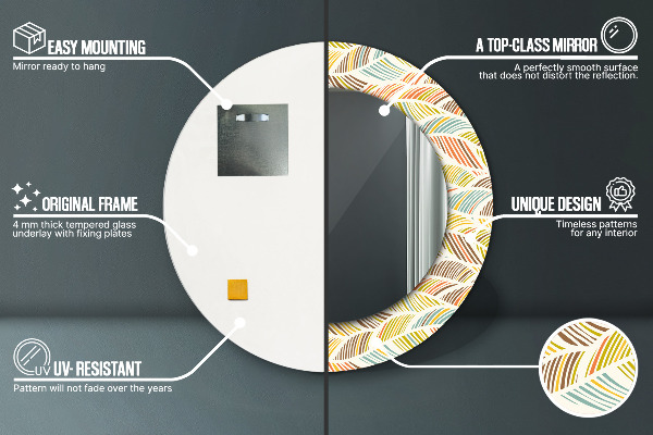 Espejo redondo impreso decorativo redondo Abstracto