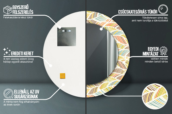 Espejo redondo impreso decorativo redondo Abstracto