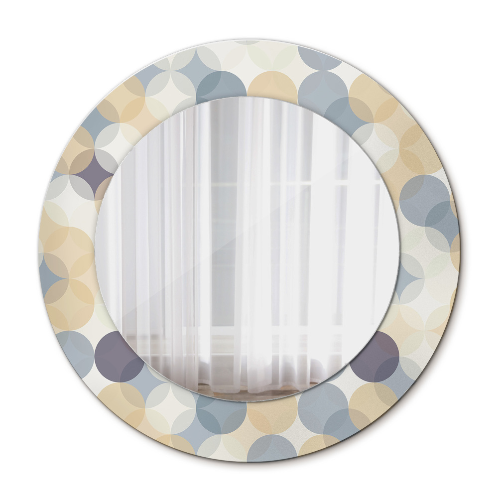Espejo redondo con decoración Círculos geométricos