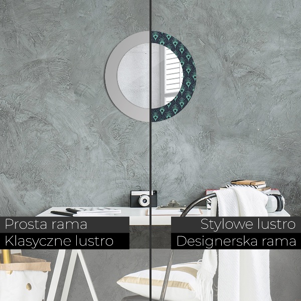 Espejo redondo impreso decorativo redondo Patrón floral