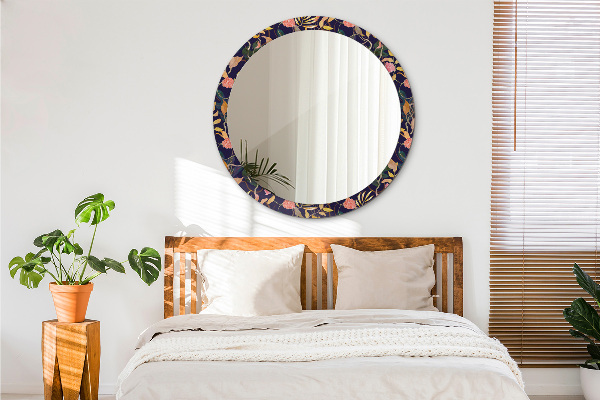 Espejo ścienne decorativo redondo Plantas de acuarela