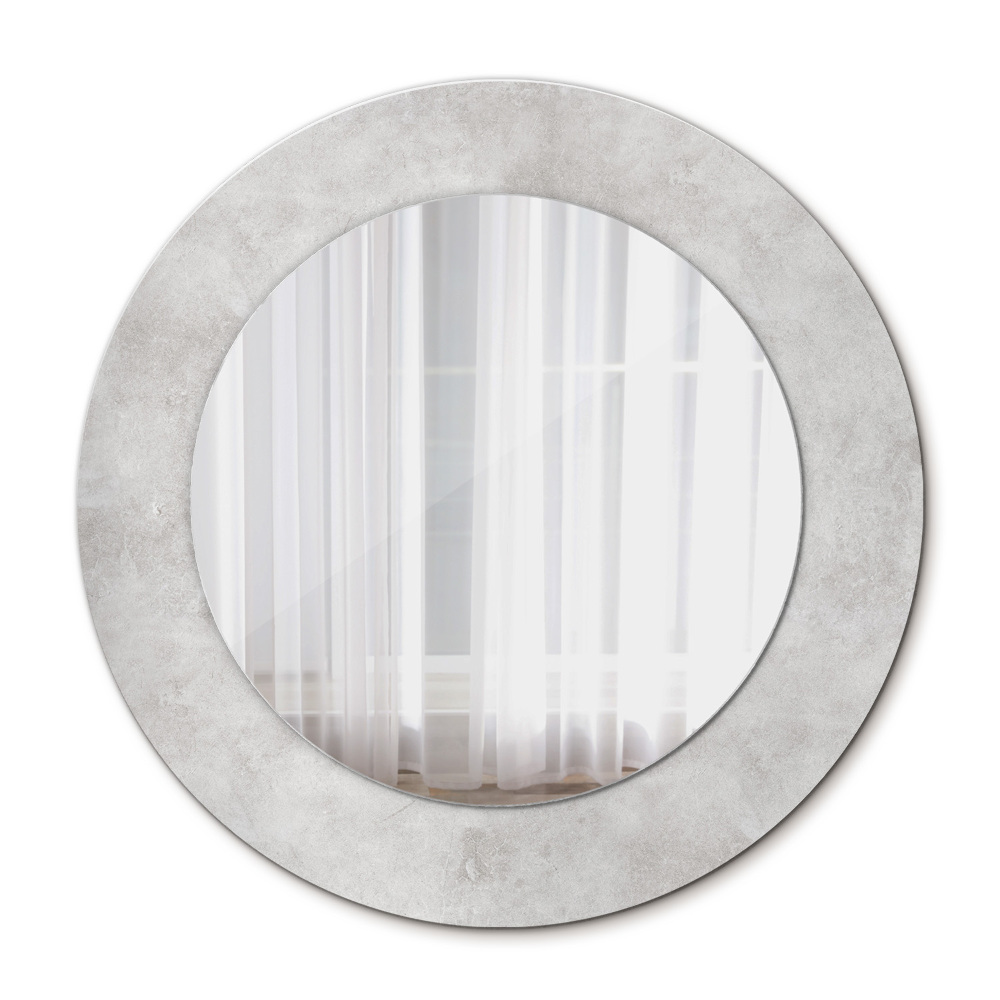 Espejo redondo marco estampado Textura de hormigón