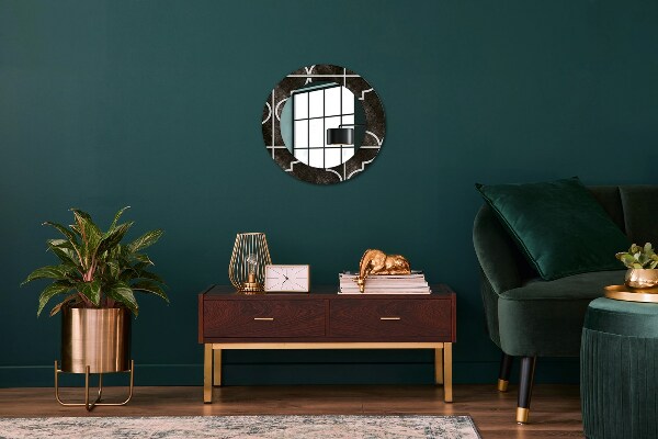 Espejo redondo marco con estampado decorativo Azulejos antiguos