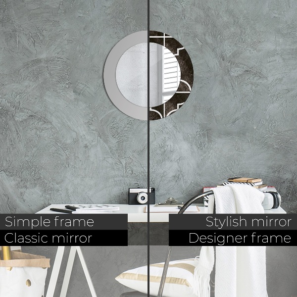 Espejo redondo marco con estampado decorativo Azulejos antiguos