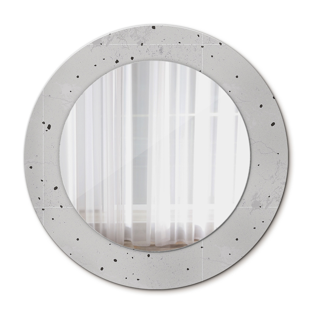 Espejo redondo marco con estampado decorativo Textura de hormigón