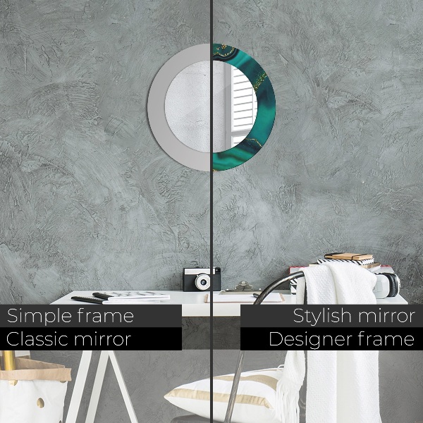 Espejo redondo marco estampado Mármol esmeralda