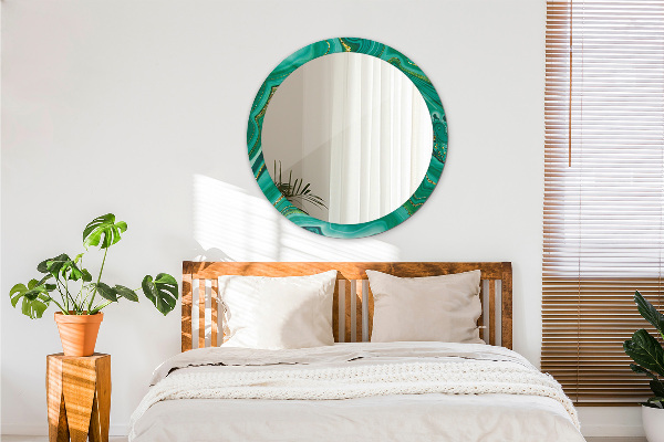 Espejo redondo marco estampado Mármol jaspe ágata