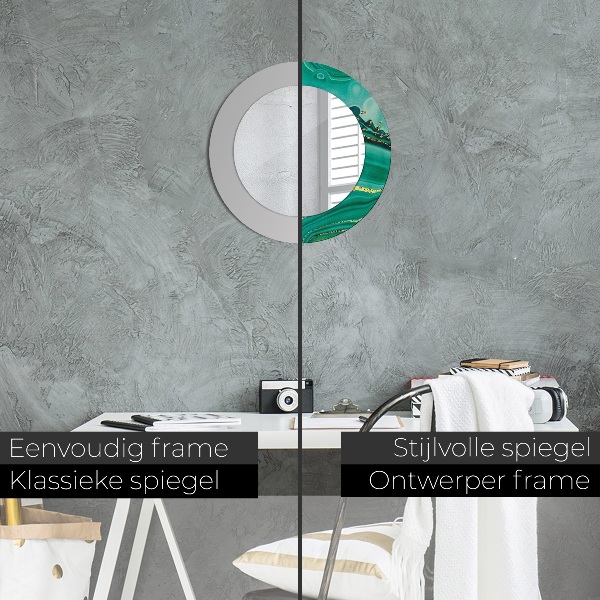 Espejo redondo marco estampado Mármol jaspe ágata