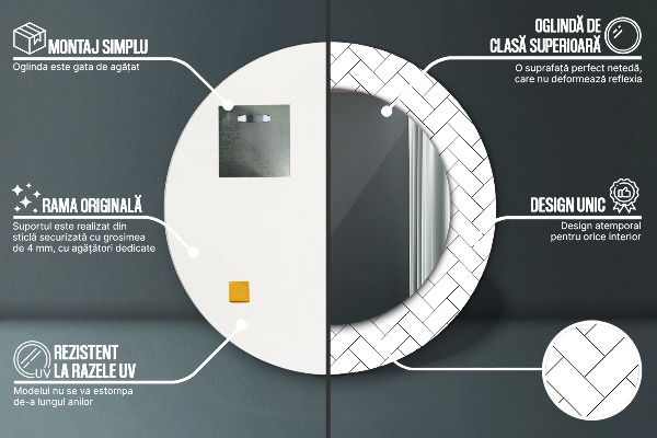 Espejo redondo con decoración Espiga