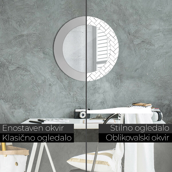 Espejo redondo con decoración Espiga