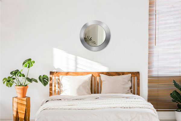 Espejo redondo con decoración Acero brillante