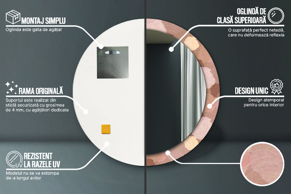 Espejo redondo impreso decorativo redondo Composición de rosas