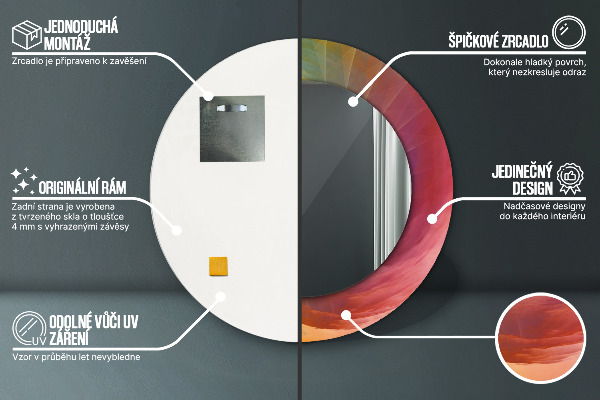 Espejo redondo impreso decorativo redondo Espiral hipnótica