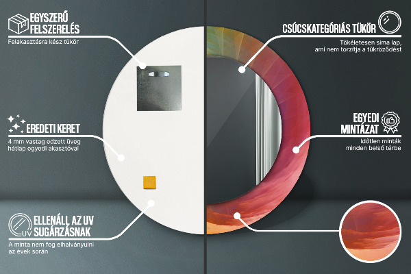 Espejo redondo impreso decorativo redondo Espiral hipnótica