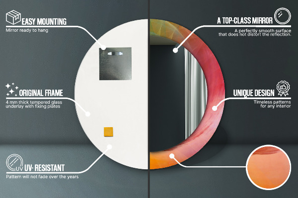 Espejo redondo impreso decorativo redondo Espiral hipnótica