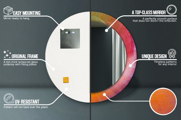 Espejo redondo impreso decorativo redondo Espiral hipnótica