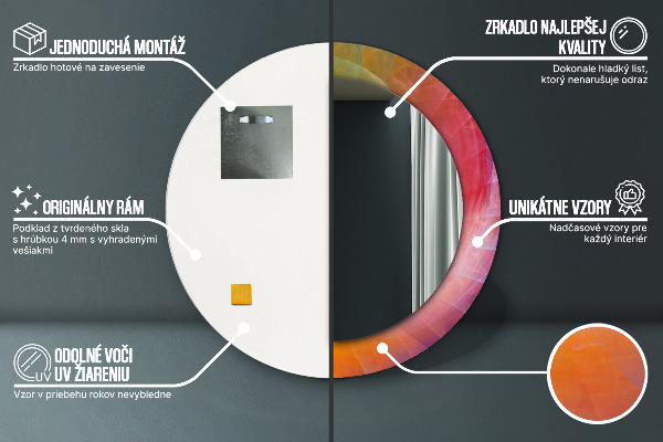 Espejo redondo impreso decorativo redondo Espiral hipnótica