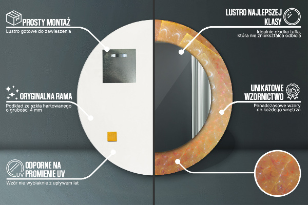 Espejo ścienne decorativo redondo Abstracción espiral