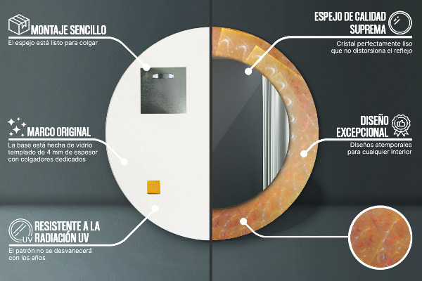 Espejo ścienne decorativo redondo Abstracción espiral