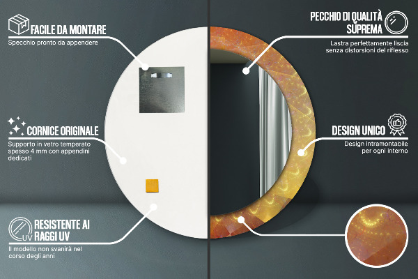 Espejo ścienne decorativo redondo Abstracción espiral