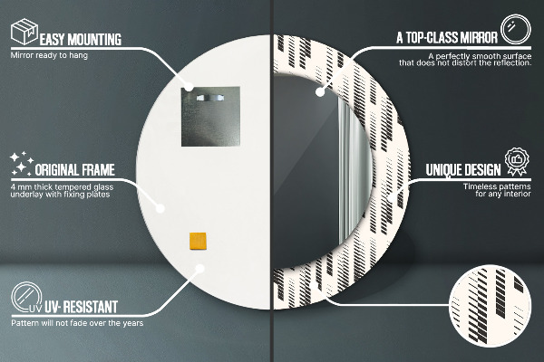 Espejo redondo con decoración Patrón de rayas