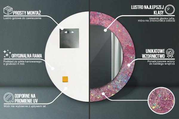 Espejo redondo impreso decorativo redondo Festival de colores