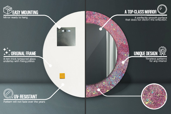 Espejo redondo impreso decorativo redondo Festival de colores