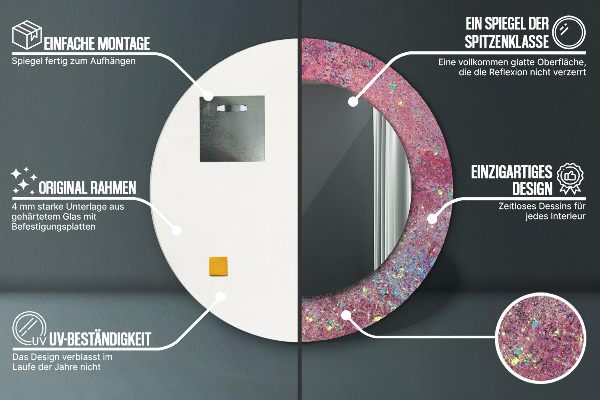 Espejo redondo impreso decorativo redondo Festival de colores