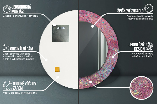 Espejo redondo impreso decorativo redondo Festival de colores