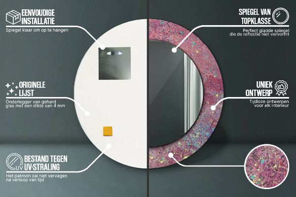 Espejo redondo impreso decorativo redondo Festival de colores