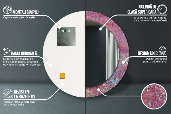 Espejo redondo impreso decorativo redondo Festival de colores