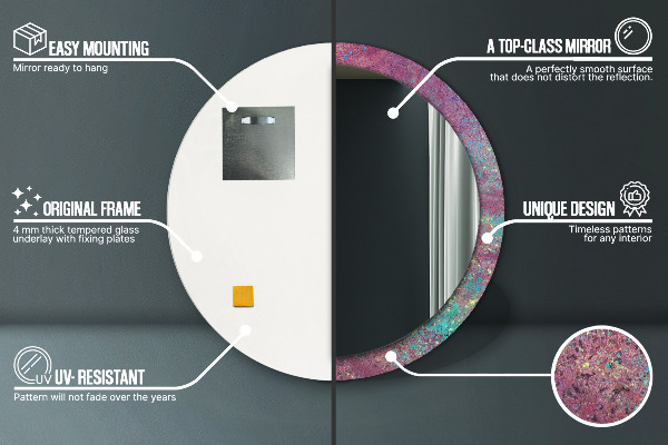 Espejo redondo impreso decorativo redondo Festival de colores