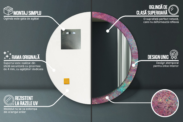 Espejo redondo impreso decorativo redondo Festival de colores