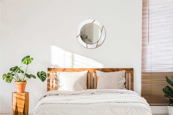 Espejo redondo marco estampado Composición lineal