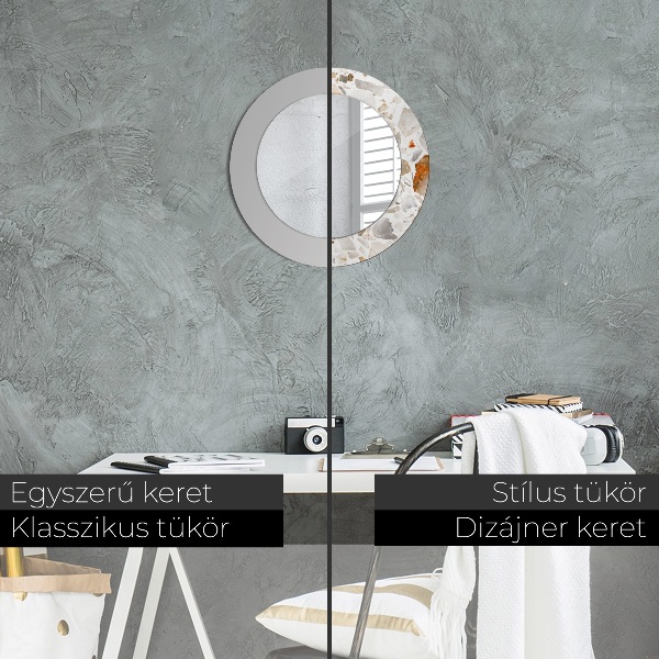 Espejo redondo marco estampado Fondo de terrazo