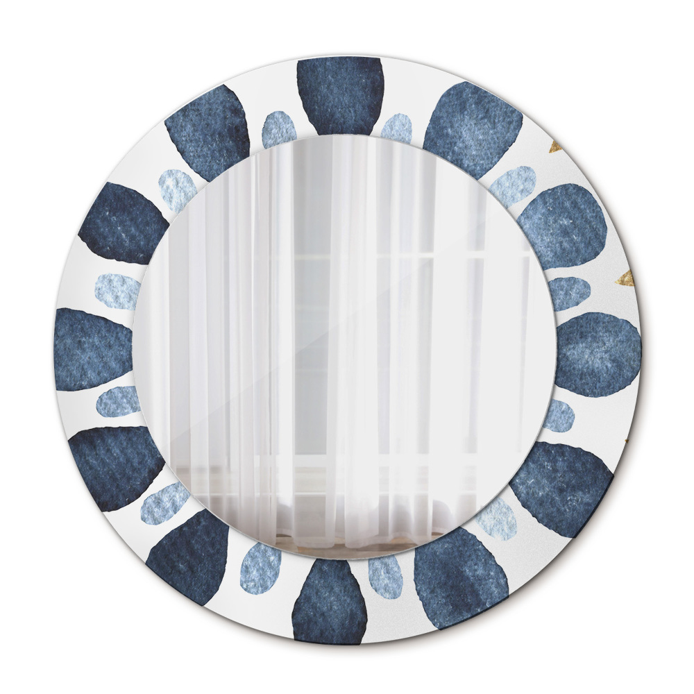 Espejo redondo marco con estampado decorativo Mandala luna