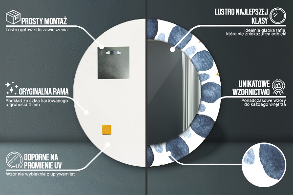 Espejo redondo marco con estampado decorativo Mandala luna