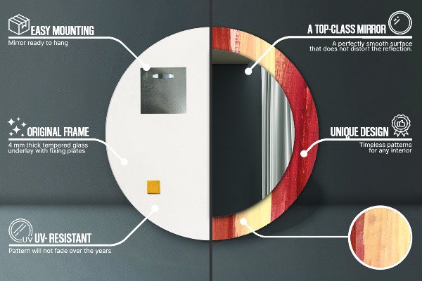 Espejo redondo marco estampado Imagen abstracta