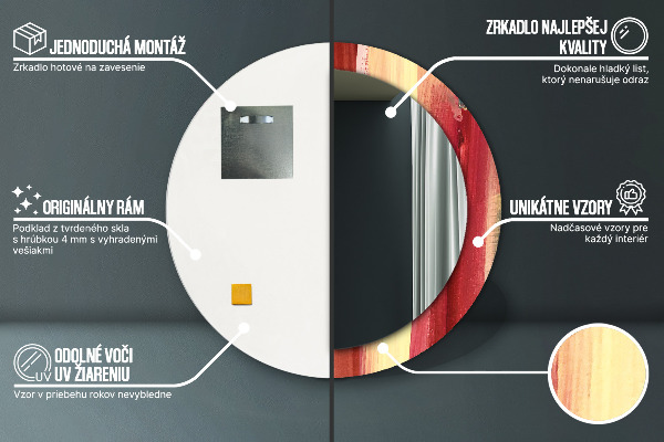 Espejo redondo marco estampado Imagen abstracta